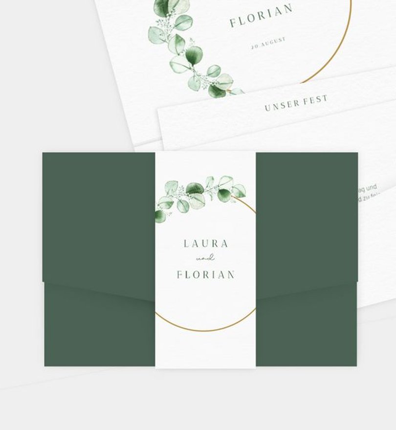 Einladungskarte Hochzeit Eucalipto