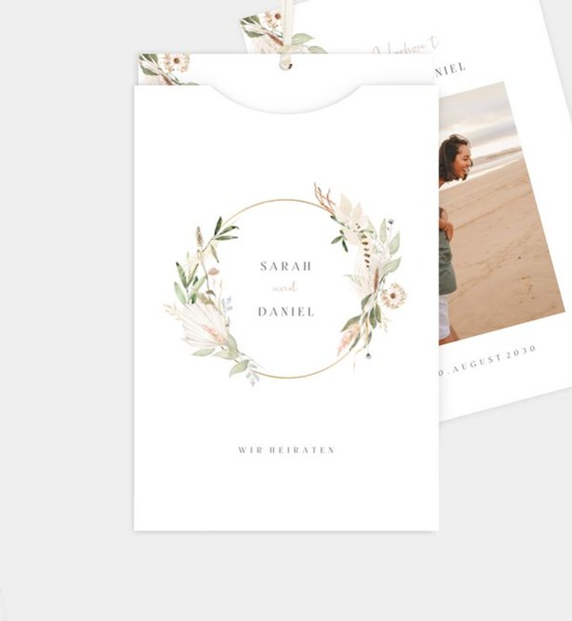 Einladungskarte Hochzeit Boho Frame