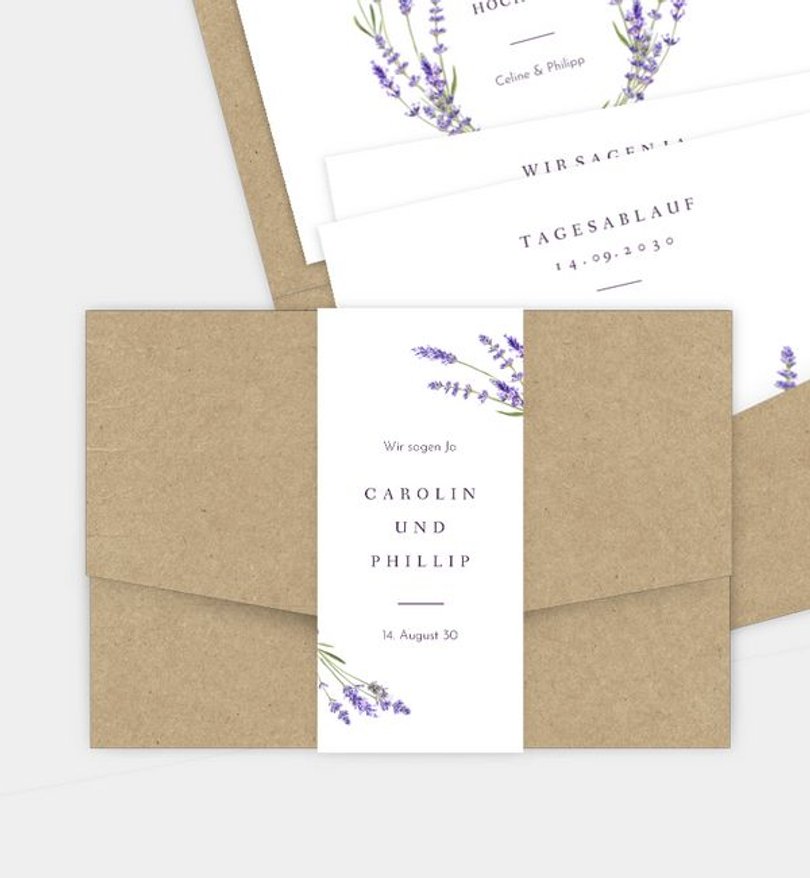 Einladungskarte Hochzeit Lavender