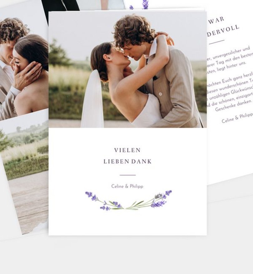 Dankeskarte Hochzeit Lavender