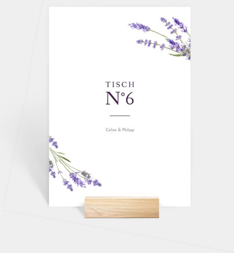 Tischnummer Hochzeit Lavender
