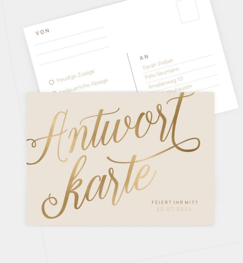 Antwortkarte Hochzeit Romantic