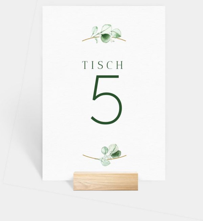 Tischnummer Hochzeit Eucalipto