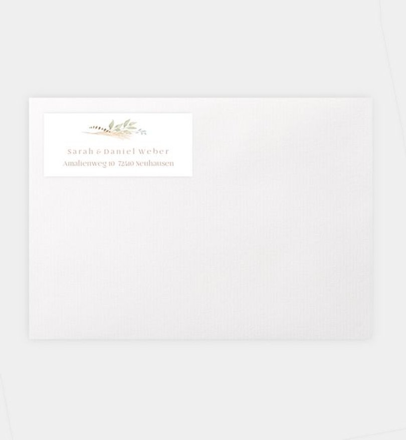 Absenderaufkleber Hochzeit Boho Kranz
