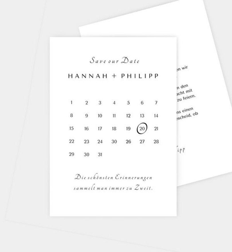 Save-The-Date Karte Hochzeit Classic Wedding