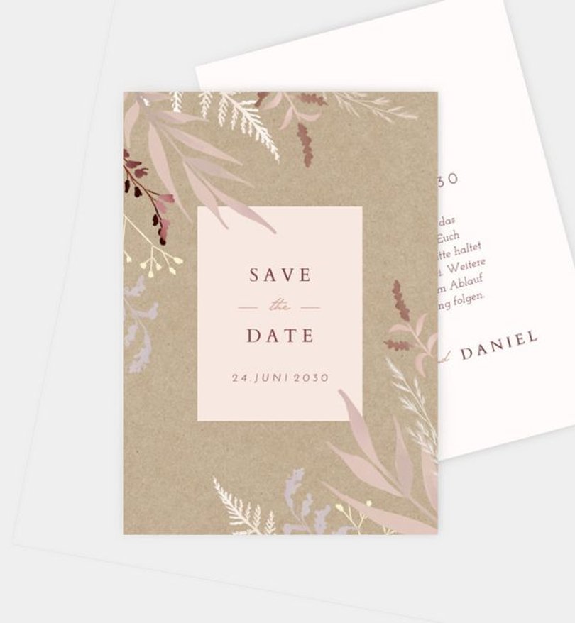 Save-The-Date Karte Hochzeit Purple Love