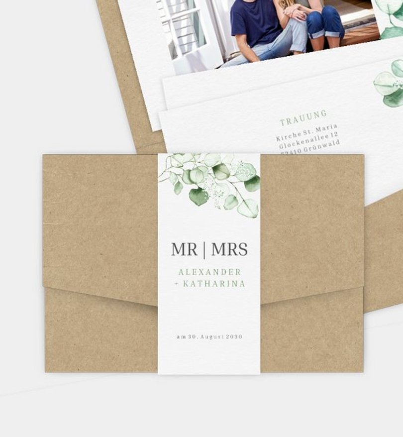 Einladungskarte Hochzeit Sweet Eucalyptus