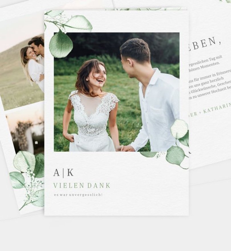 Dankeskarte Hochzeit Sweet Eucalyptus