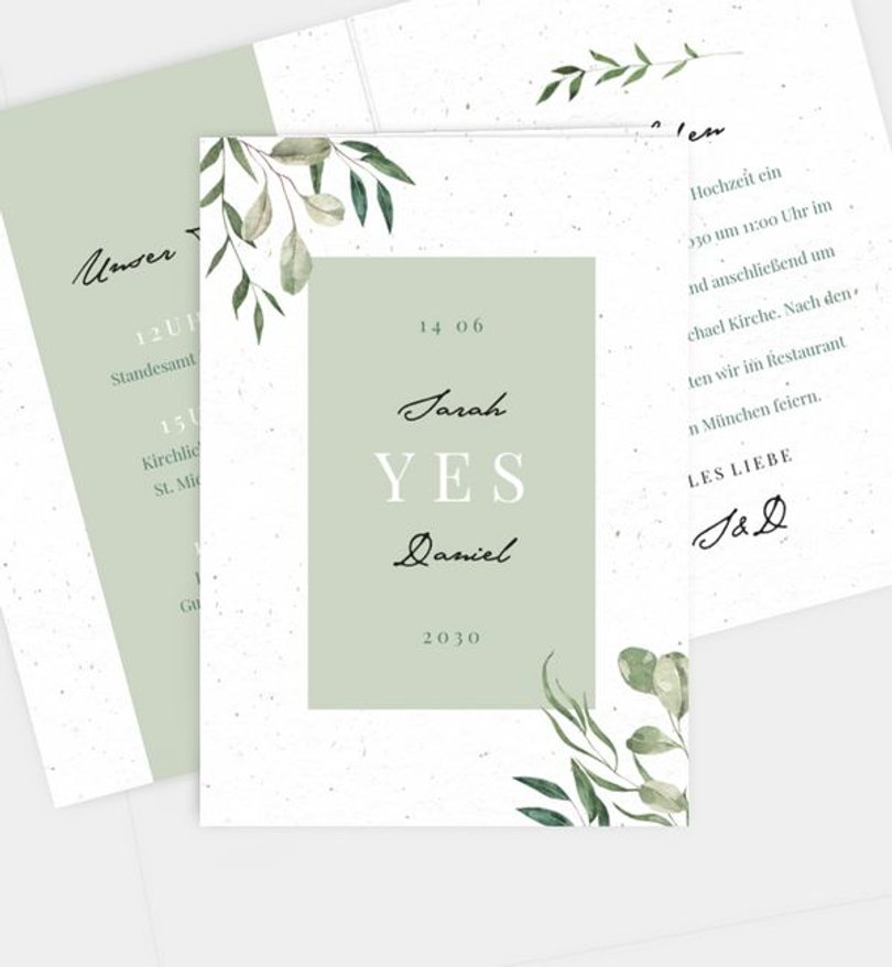 Einladungskarte Hochzeit Pure Nature