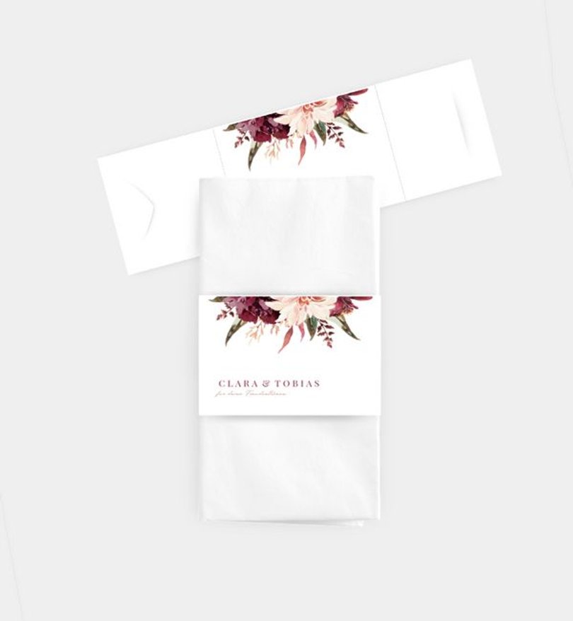 Taschentücher Banderole Hochzeit Boho Romance