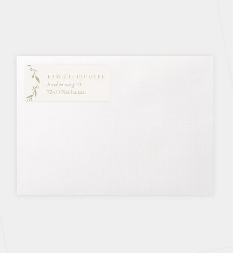 Absenderaufkleber Hochzeit Zarter Zweig