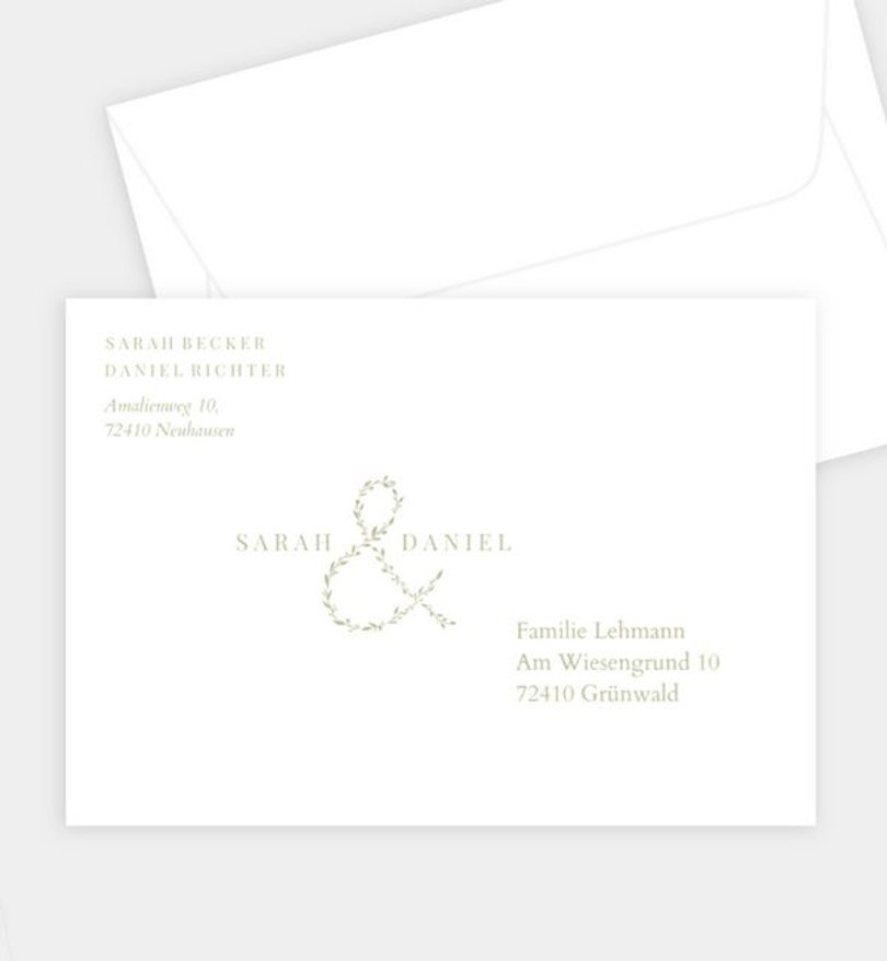 Briefumschlag Hochzeit Zarter Zweig