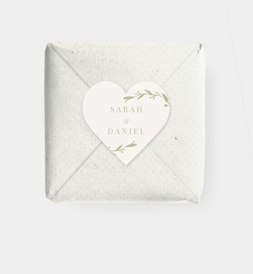 Geschenkaufkleber Hochzeit Zarter Zweig
