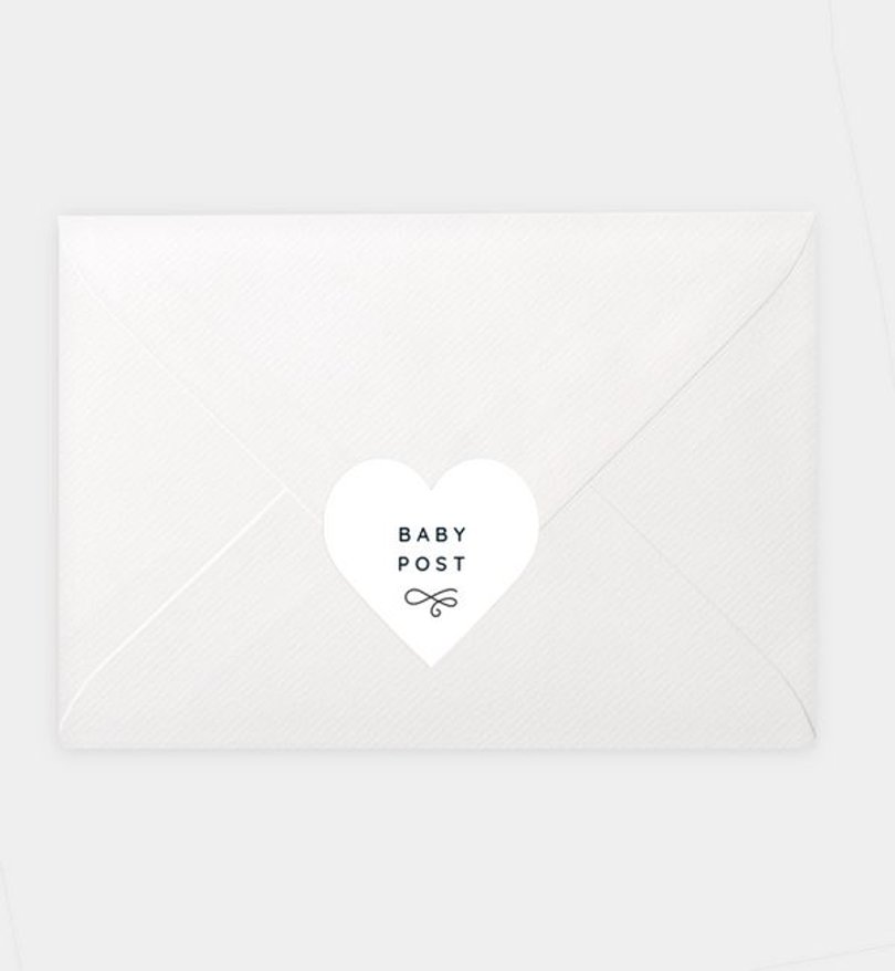 Siegelsticker Geburt White Heart