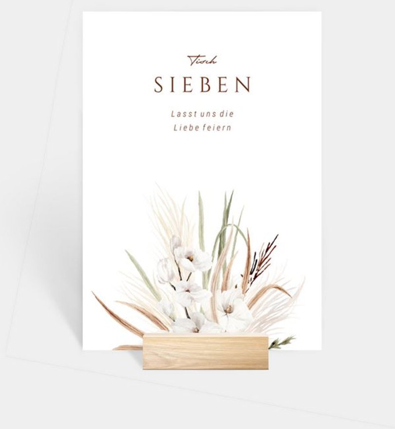 Tischnummer Hochzeit Boho Beauty