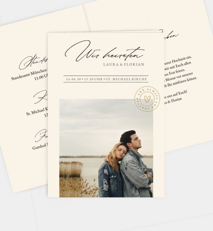 Einladungskarte Hochzeit Stempel