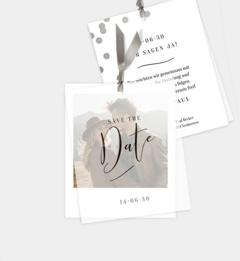 Save-The-Date Karte Hochzeit Confetti Love