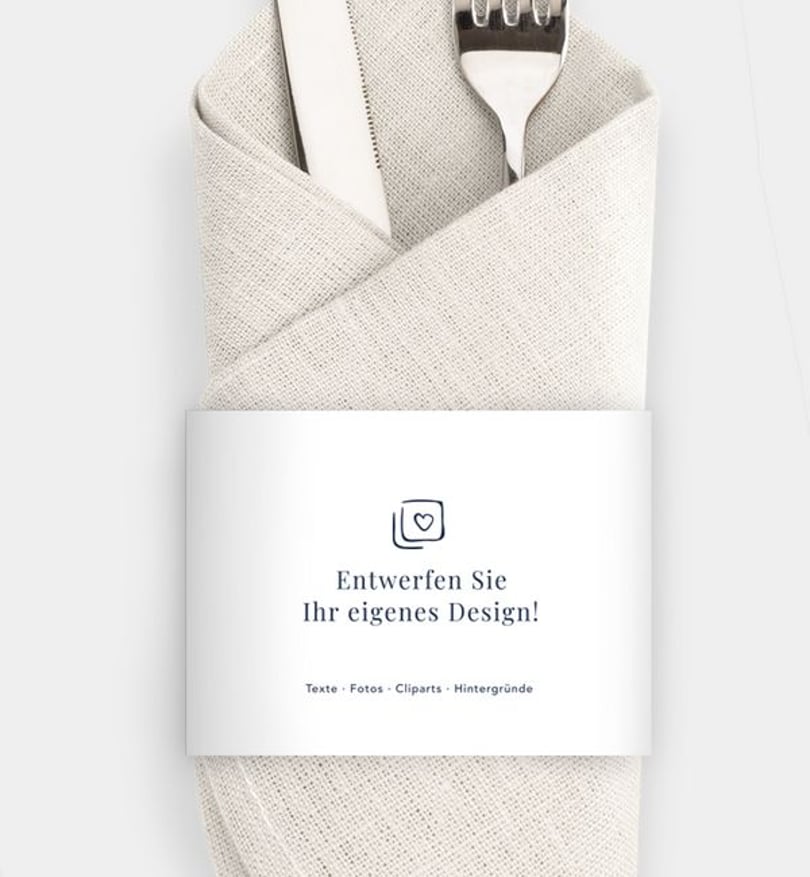 Besteck Servietten-Zubehör Hochzeit Blanko Design