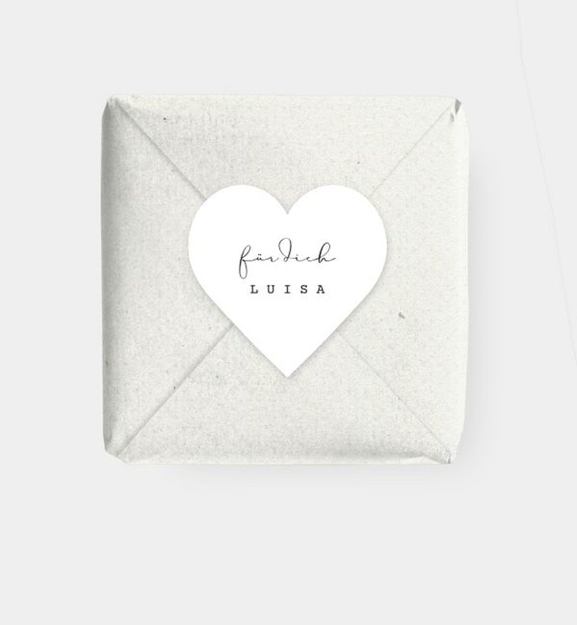 Geschenkaufkleber Valentinstag Schwung