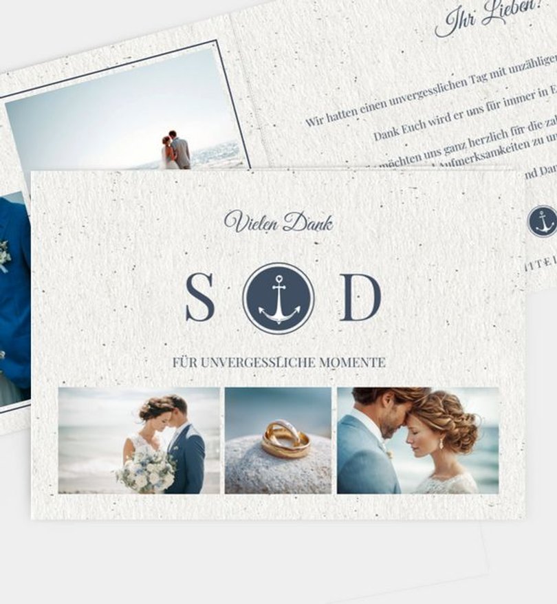 Dankeskarte Hochzeit Maritim