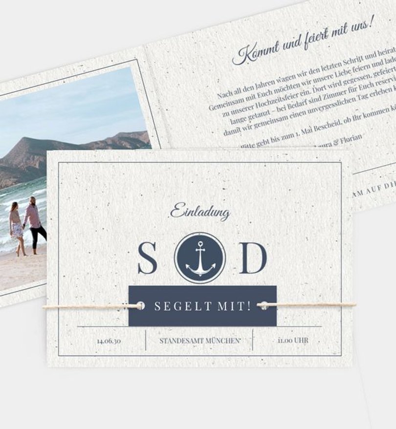Einladungskarte Hochzeit Maritim