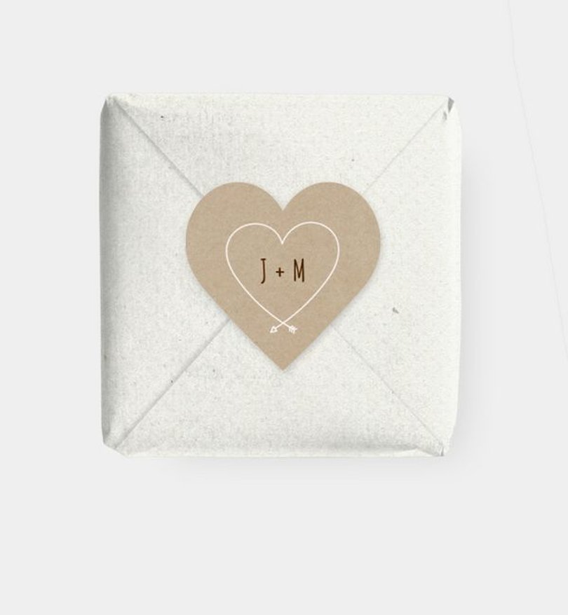 Geschenkaufkleber Valentinstag Herzblatt