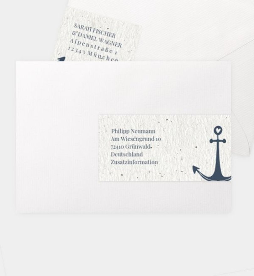 Adressaufkleber Hochzeit Maritim