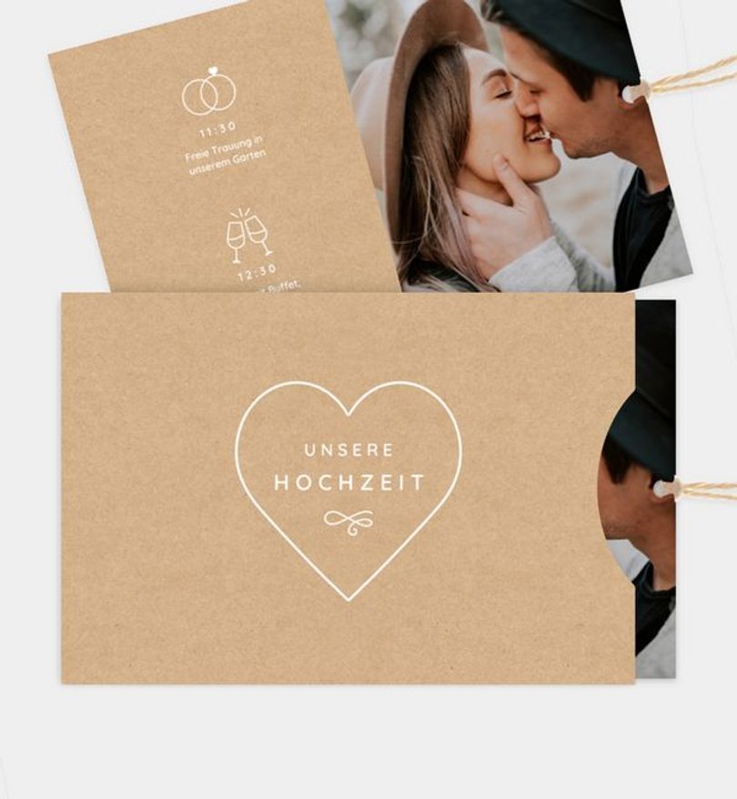 Einladungskarte Hochzeit Crafty Heart