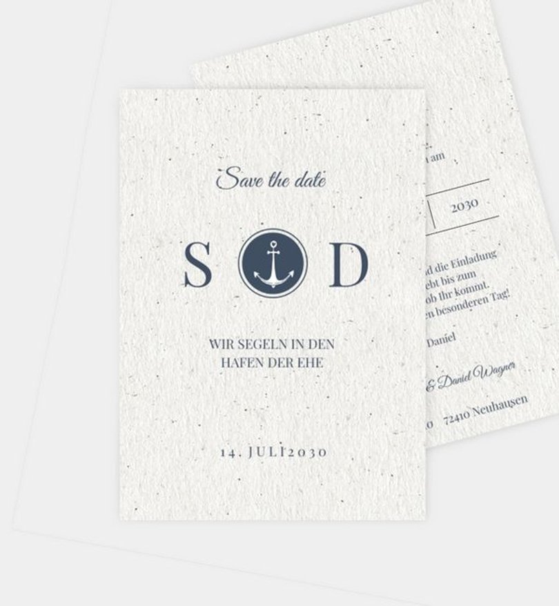 Save-The-Date Karte Hochzeit Maritim