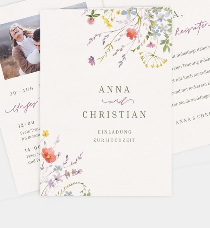 Einladungskarte Hochzeit Wildflowers