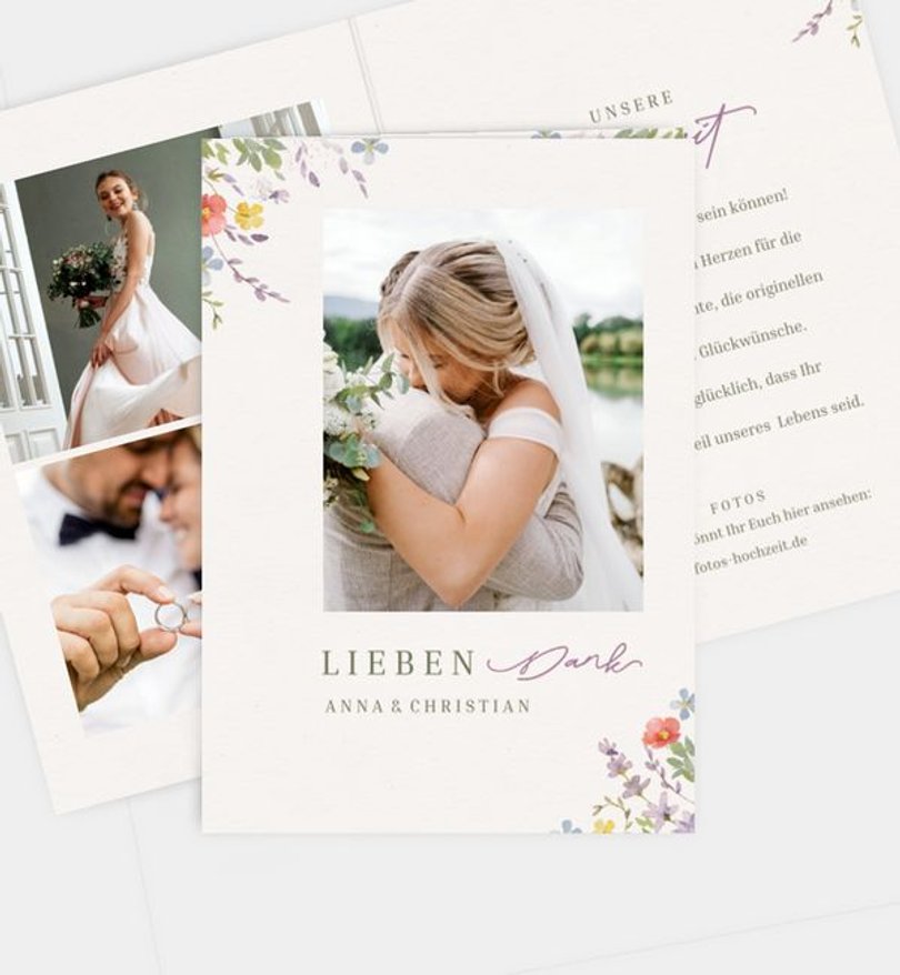 Dankeskarte Hochzeit Wildflowers