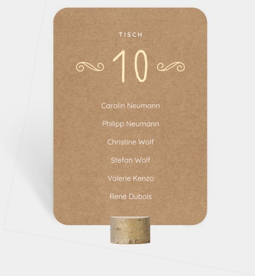 Gruppentischkarte Hochzeit Lovely Vintage