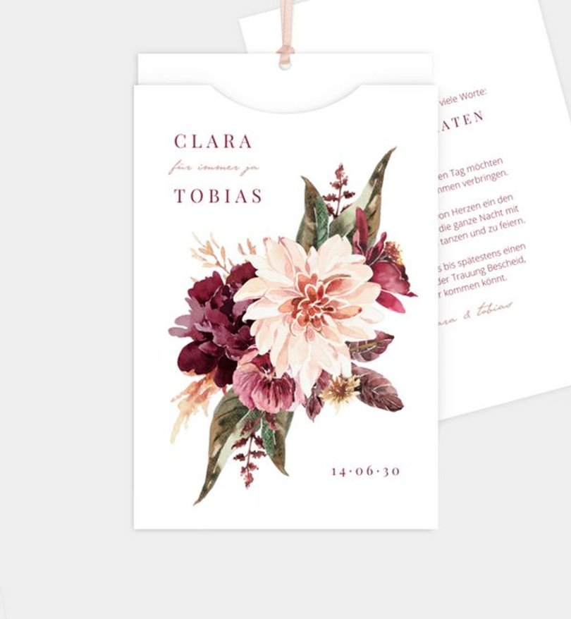 Einladungskarte Hochzeit Boho Romance