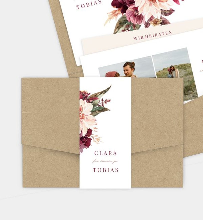Einladungskarte Hochzeit Boho Romance