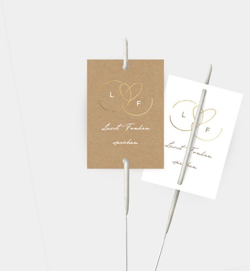 Wunderkerzenetikett Hochzeit Ewiges Herzgold · Crafty