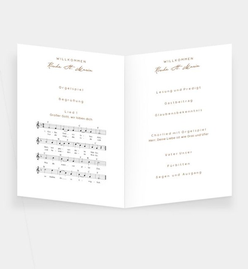 Einleger - Kirchenheft Hochzeit Ewiges Herzgold · Crafty