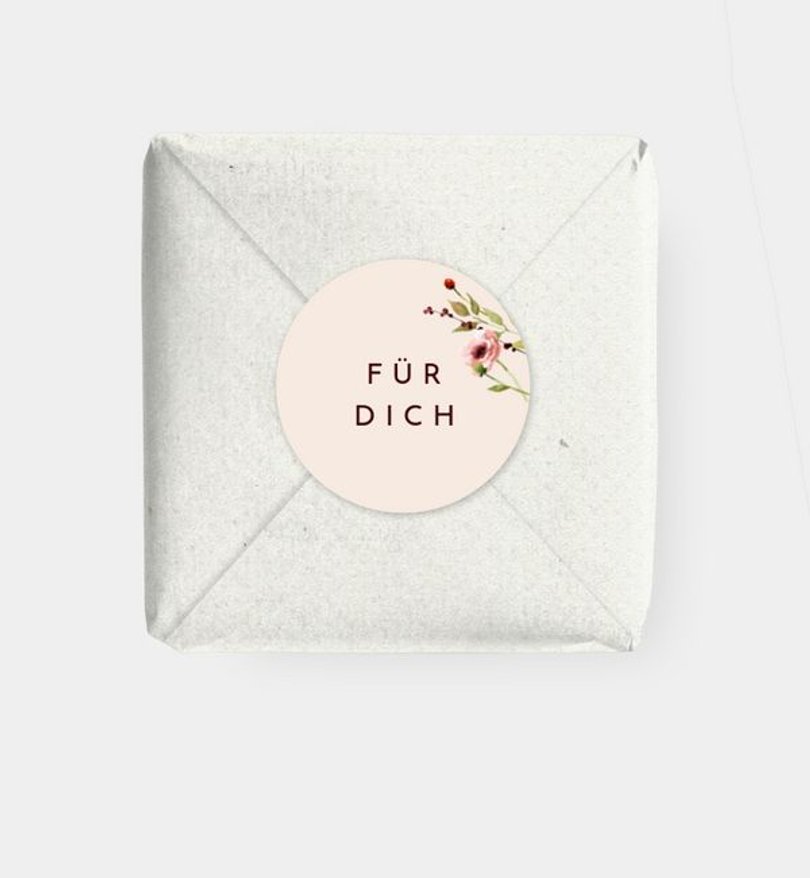Geschenkaufkleber Taufe Blumenaquarell
