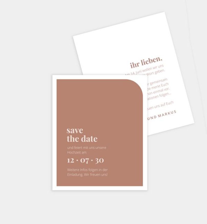 Save-The-Date Karte Hochzeit Modern Type