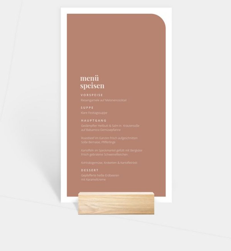 Menükarte Hochzeit Modern Type