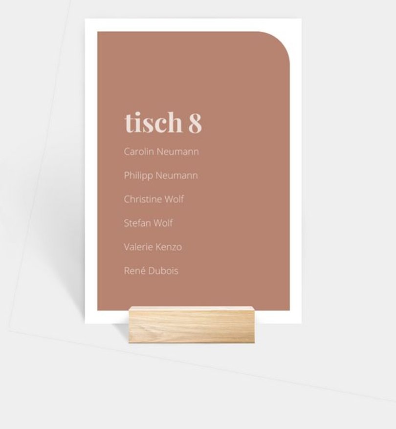Gruppentischkarte Hochzeit Modern Type