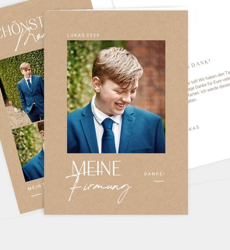 Dankeskarte Firmung Firmungsbote · Vintage