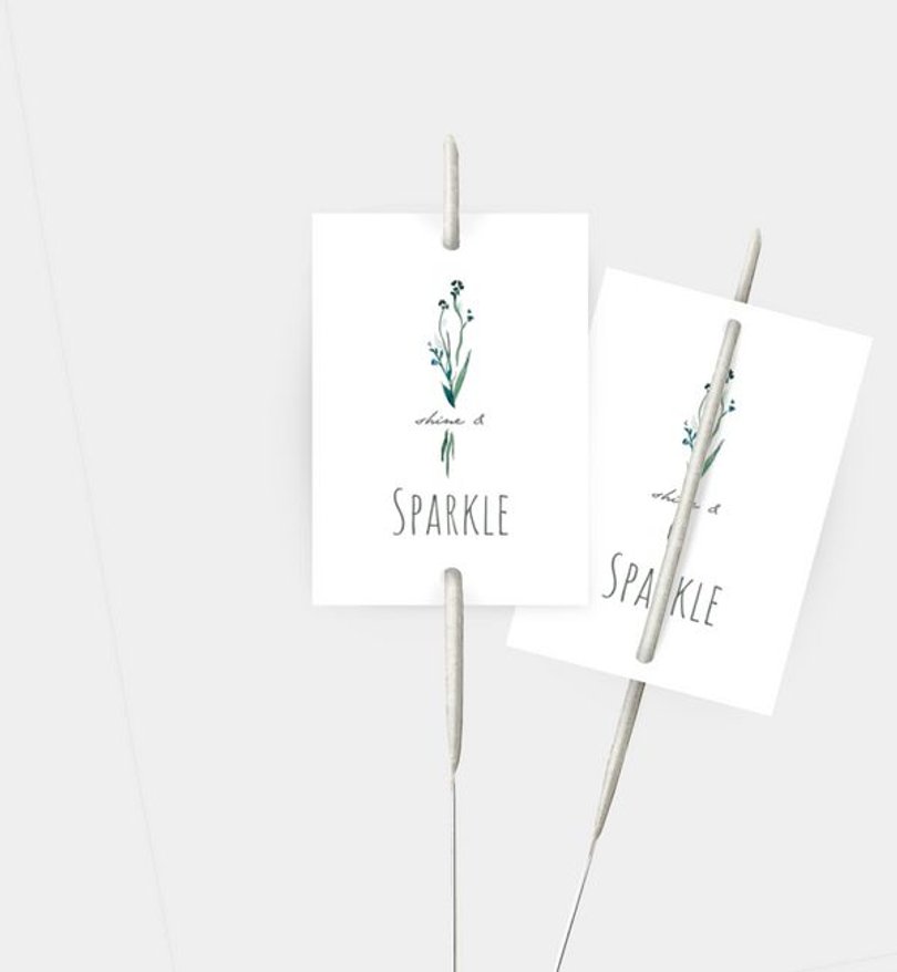 Wunderkerzenetikett Geburtstag Soft Green