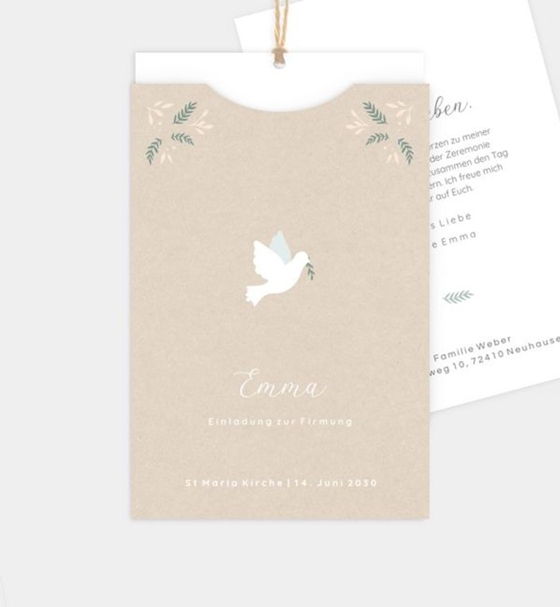 Einladungskarte Firmung Flying Bird · Crafty