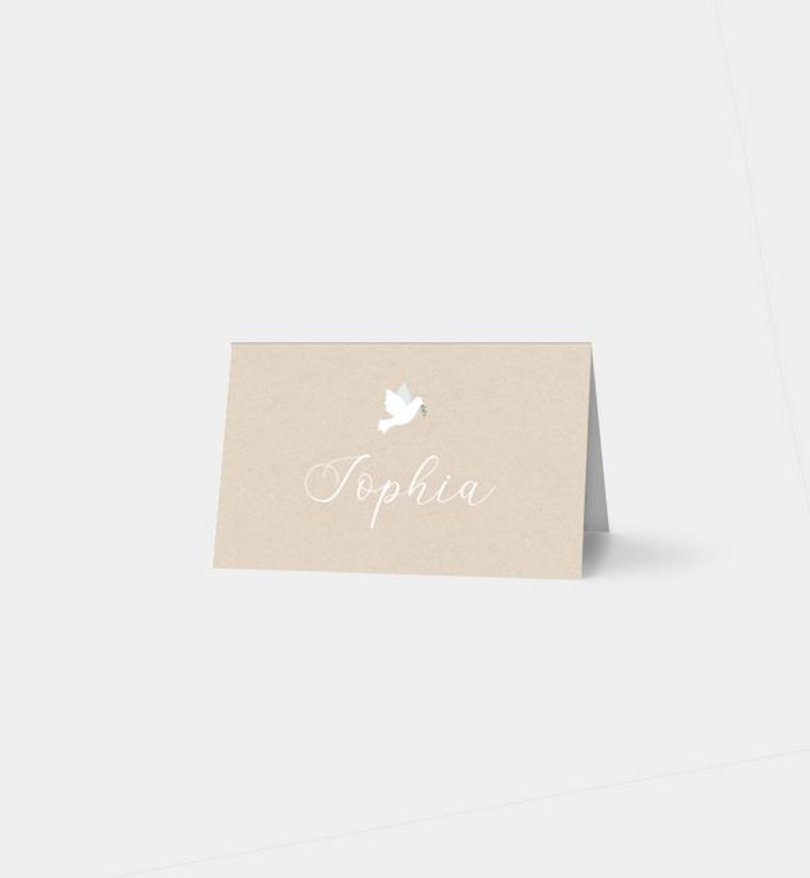 Tischkarte Firmung Flying Bird · Crafty