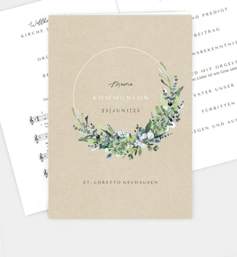 Kirchenheft Kommunion Schönes Land · Vintage