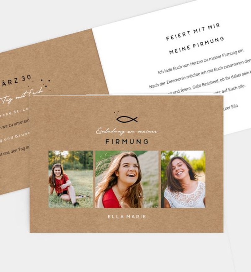 Einladungskarte Firmung Familienpost · Crafty