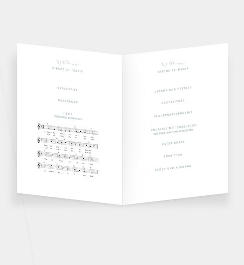 Einleger - Kirchenheft Hochzeit Decent Summer