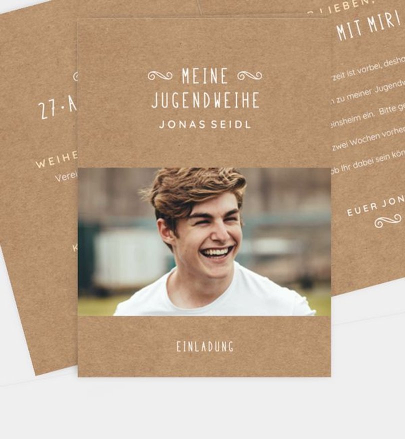 Einladungskarte Jugendweihe Lovely Vintage