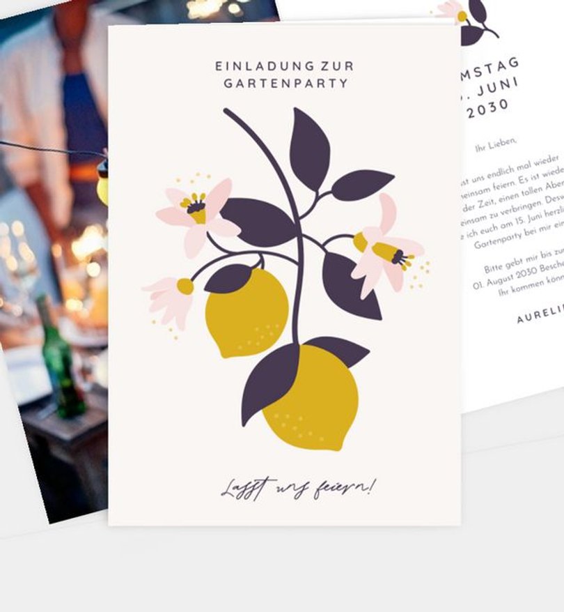 Einladungskarte Party Lemon