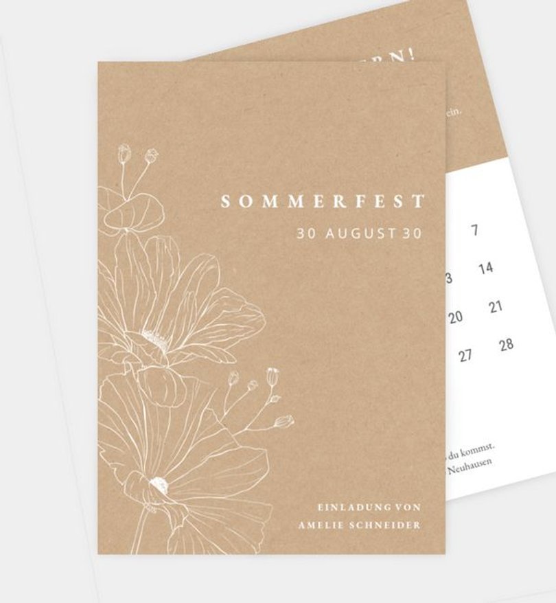 Einladungskarte Party Contemporary Flowers · Crafty